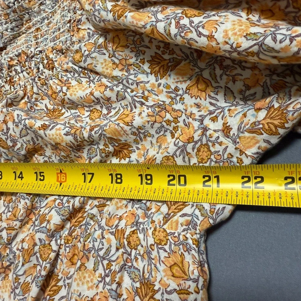 Old Navy Blouse Women Size XXL Cottagecore Square Neck Babydoll Puff Sleeve Boho